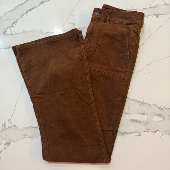 American Eagle Outfitters Pants - NWT-AMERICAN EAGLE SIZE 4 BROWN CORDUROY PANTS WIDE LEG. SEE PHOTO SIZE CHART